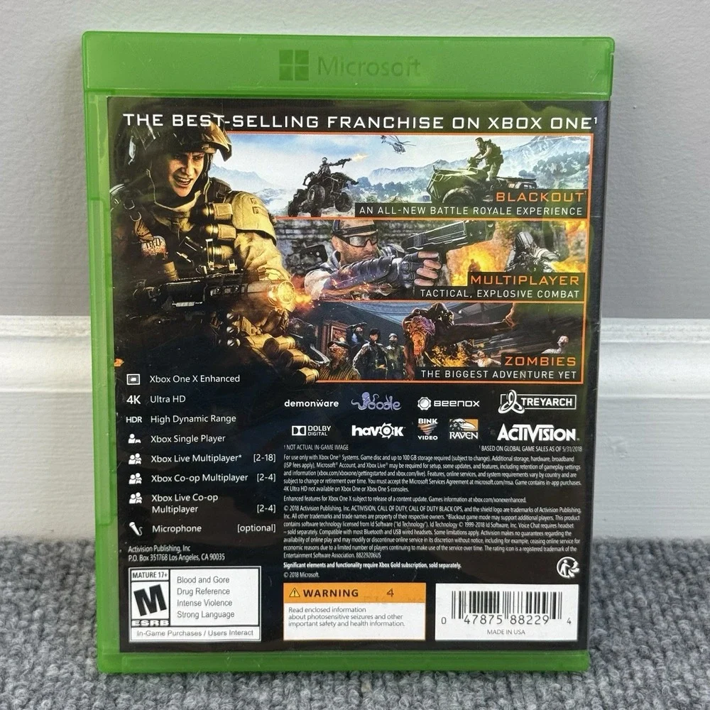 Call Of Duty: Black Ops 4‎ (Microsoft XBox One, 2018) Tested